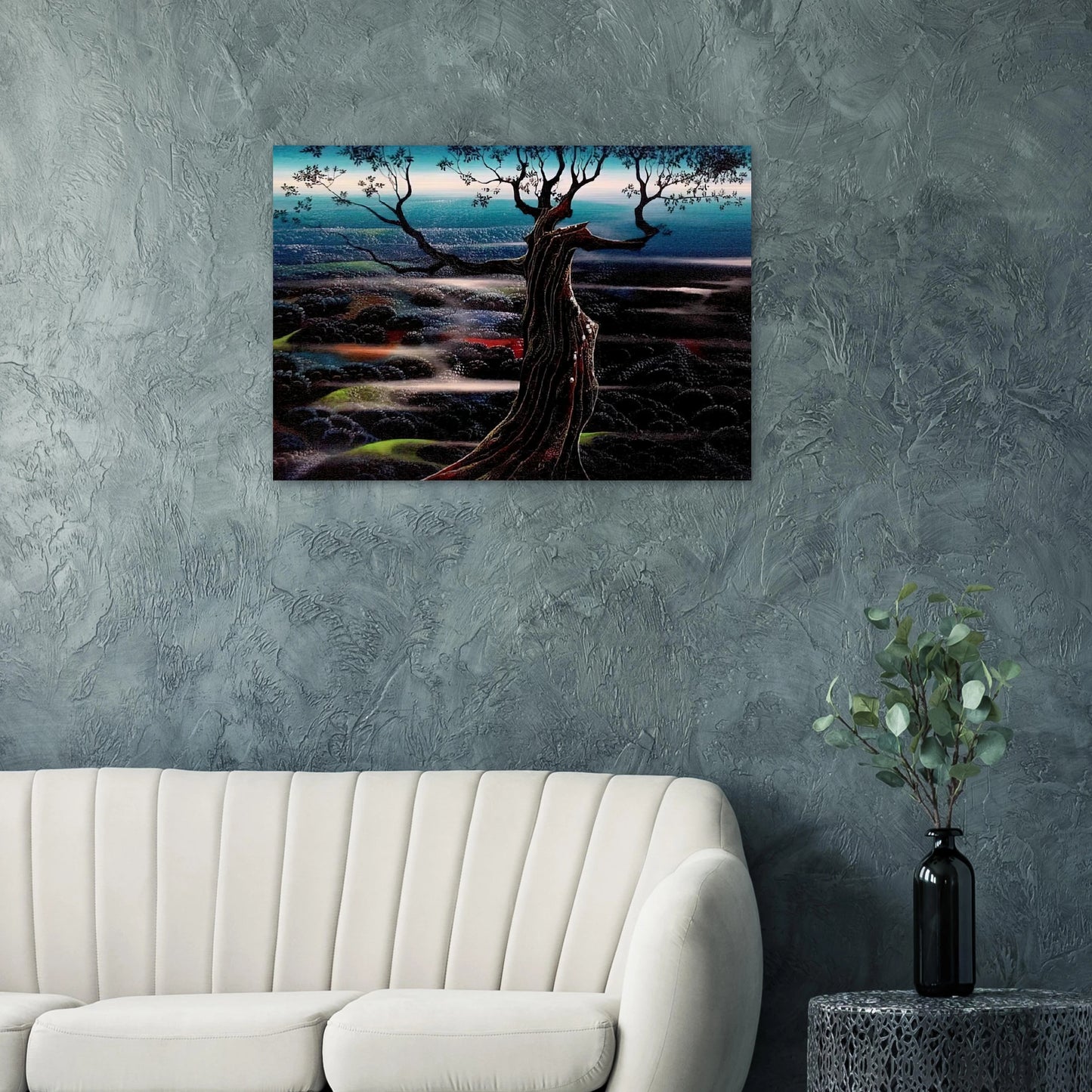 Wild Valley - Eyvind Earle Brushed Aluminum Print - 70x100 cm / 28x40 inches | Eyvind Earle Aluminum Print | Eyvind Earle Prints