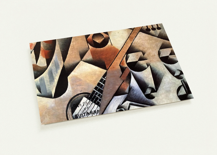 GUITAR AND GLASSES BANJO AND GLASSES 1912 By Juan Gris Pack of 10 Post Cards | Juan Gris Post Cards | A6 (10.5 x 14.8 cm) - 4.1 x 5.8 inches