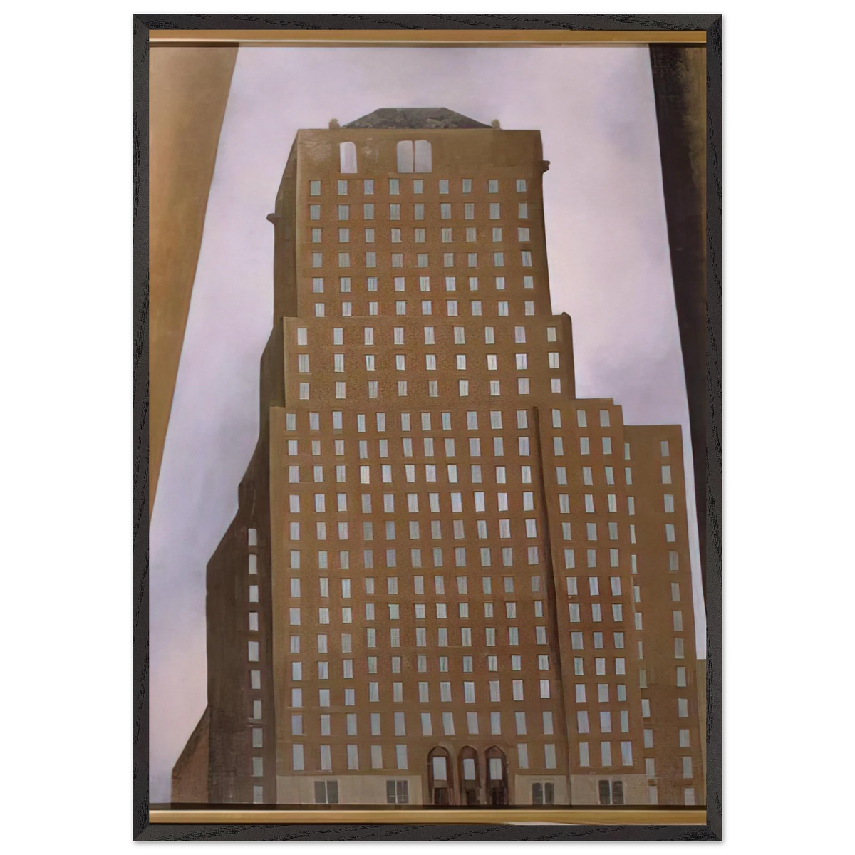 Shelton Hotel New York No 1 - Georgia OKeeffe 70x100 cm / 28x40 inches Framed Art Print – Black Wooden Frame