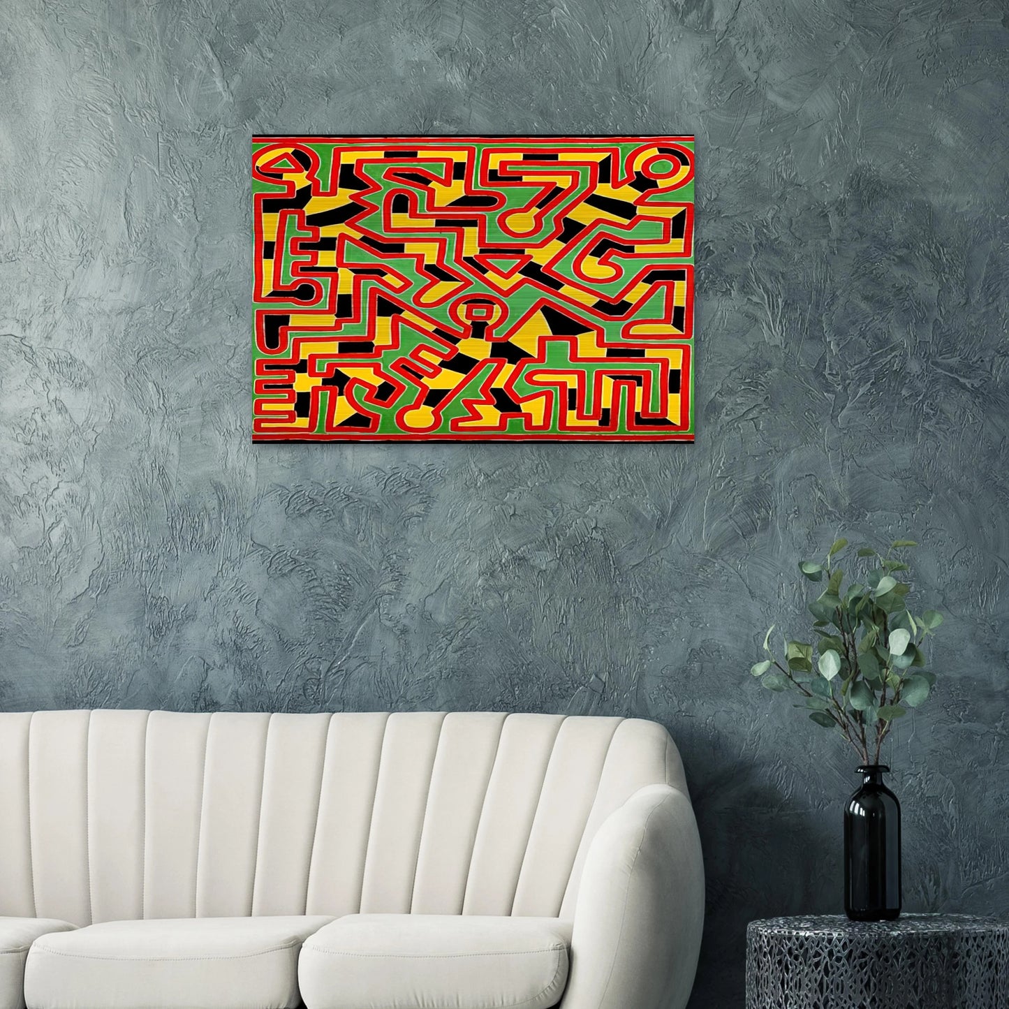 UNTITLED 1988 - Keith Haring Brushed Aluminum Print - 70x100 cm / 28x40 inches | Keith Haring Aluminum Print | Keith Haring Prints | Keith Haring Art For Sale