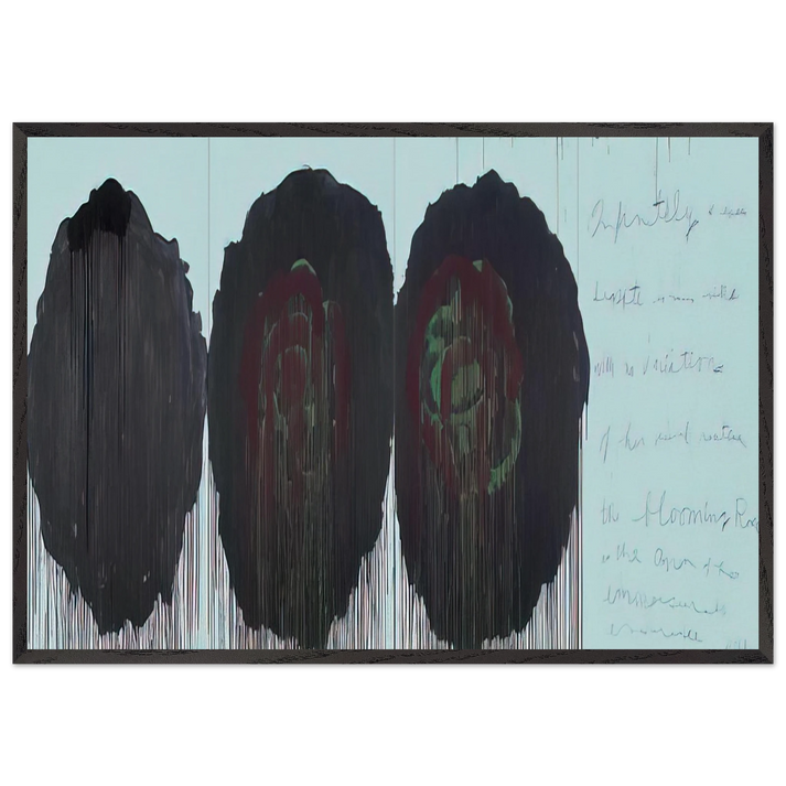 The Rose V - Cy Twombly 70x100 cm / 28x40 inches Framed Art Print – Black Wooden Frame