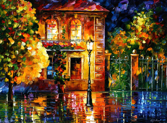Afremov Couple Under One Umbrella: A Vibrant Celebration of Love in Art - Leonid Afremov by Leonid Afremov