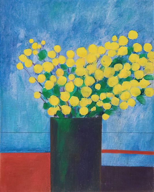 Aldemir Martins Brushed Aluminum Print: Preserving Brazilian Modernism in Contemporary Form - Vase With Flowers - 1968 by Aldemir Martins