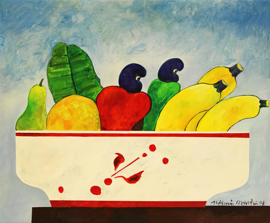 Aldemir Martins Reproductions: A Collector's Guide to the Brazilian Master's Art Prints - Cesta Com Frutas - 1998 by Aldemir Martins