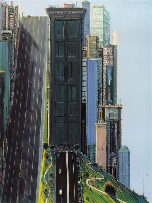 All About Wayne Thiebaud: The Painter of Everyday Delights and Urban Landscapes - Hill Street Day City - 1981 by Wayne Thiebaud