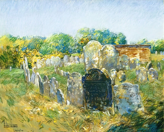 Allies Day Painting: Childe Hassam's Iconic Flag Series & American Impressionism - Colonial Graveyard at Lexington by Childe Hassam