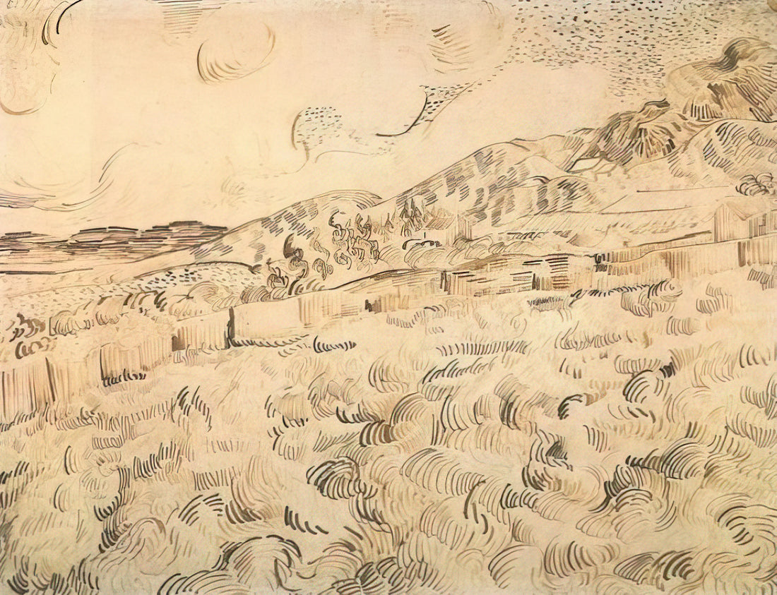 Almond Blossom Canvas Print: A Timeless Symbol of Hope and Renewal in Art - Mountain Landscape Seen across the Walls by Vincent van Gogh