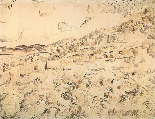 Almond Blossom Canvas Print: A Timeless Symbol of Hope and Renewal in Art - Mountain Landscape Seen across the Walls by Vincent van Gogh