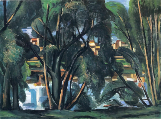 André Derain and Henri Matisse: The Revolutionary Friendship That Created Fauvism - TREES ON THE BANKS OF THE SEINE 1913 by Andre Derain