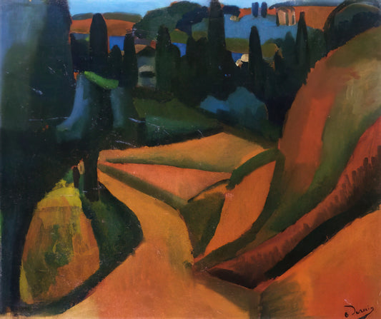 André Derain: The Fauvist Pioneer Who Redefined Color in Modern Art - LANDSCAPE NEAR MARTIGUES 1908 by Andre Derain