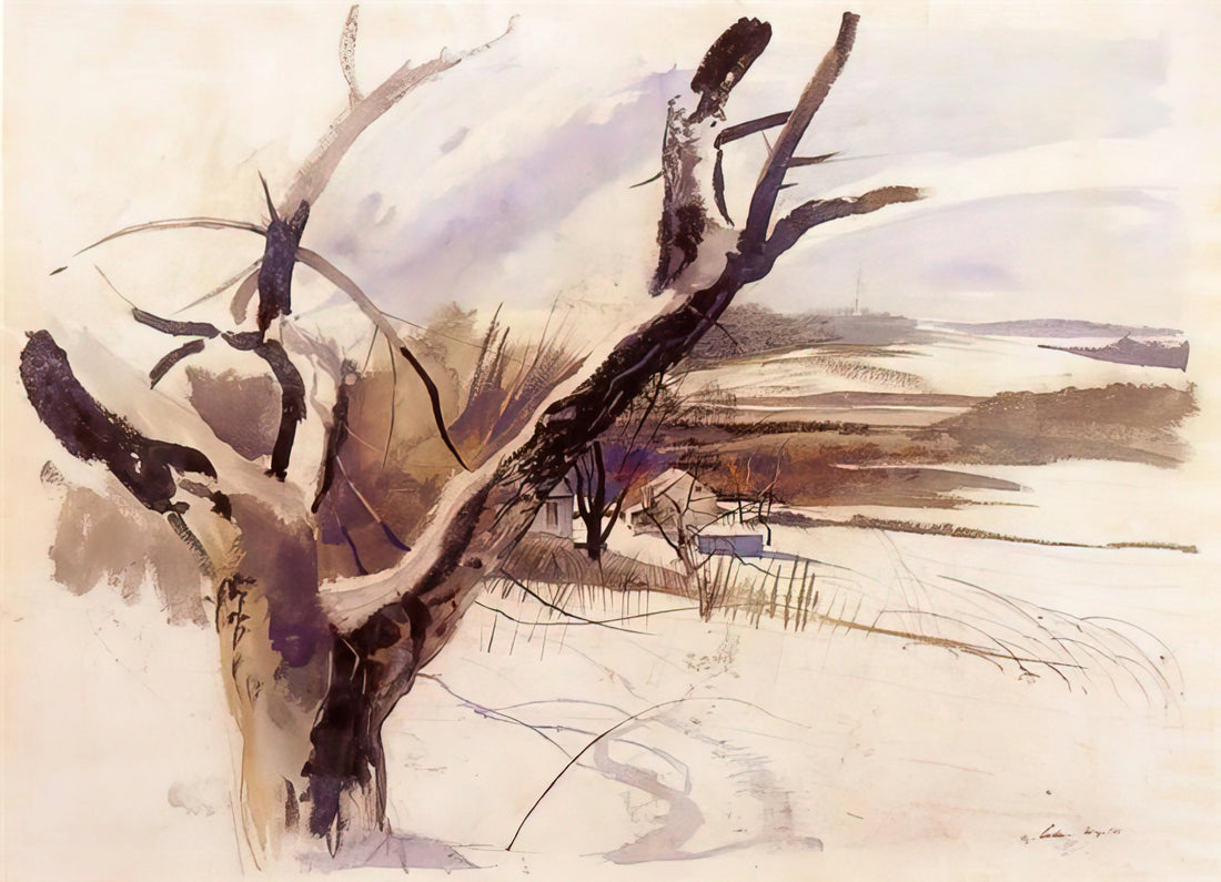 Andrew Wyeth's 'The Carry': A Masterpiece of American Realism and Emotional Depth - WINTER FARM SCENE by Andrew Wyeth