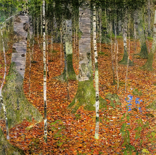 Anne Marie Zilberman Paintings: A Journey into Figurative Expression and Emotional Depth - FARMHOUSE WITH BIRCH TREES 1903 by Gustav Klimt