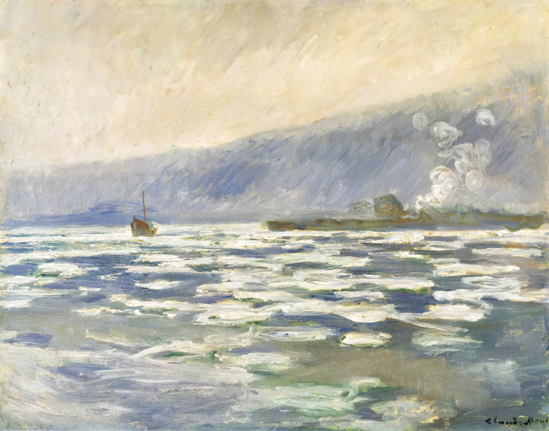 Art Monet Prints: A Collector's Guide to the Impressionist Master's Iconic Works - Ice, Lock Port Villez by claude monet