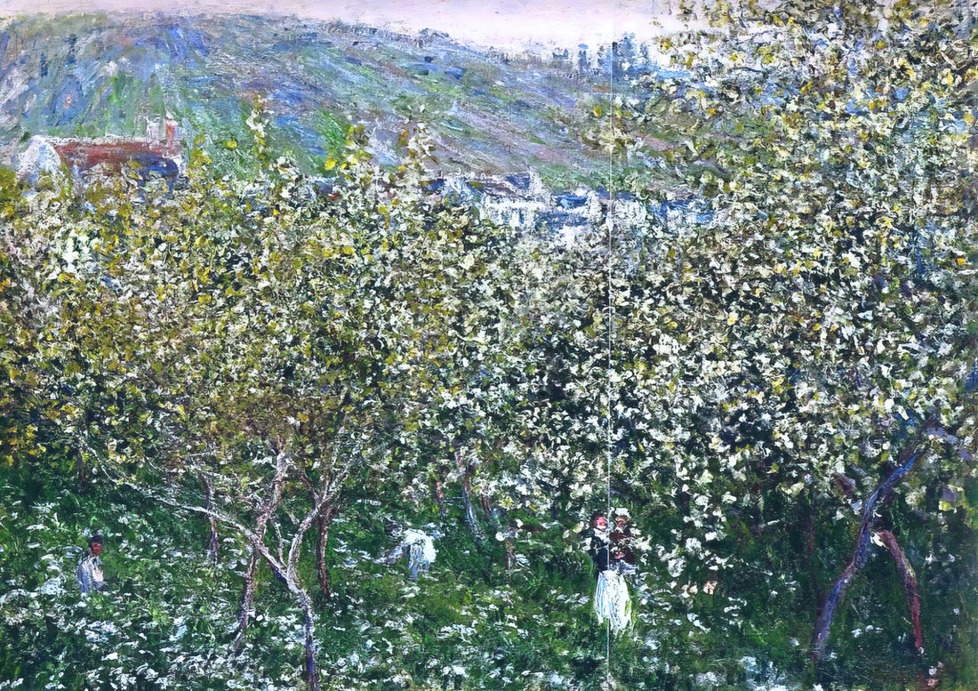 Artists Like Claude Monet: Exploring the Masters of Impressionism and Beyond - Vetheuil, Flowering Plum Trees by claude monet