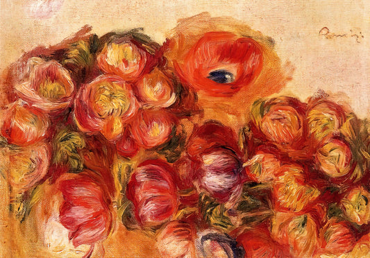 Auguste Renoir's Le Moulin de la Galette (1876): A Masterpiece of Impressionist Joy - Study of Flowers Anemones and Tulips by Pierre-Auguste Renoir