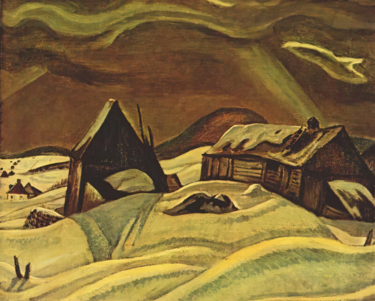 Ay Jackson Brushed Aluminum Print: Modern Art Meets Industrial Elegance - Grey Day, Laurentians - 1928 by A.Y. Jackson