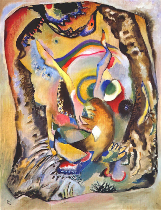 Bauhaus Kandinsky: The Revolutionary Synthesis of Art, Spirit, and Geometry - PAINTING ON LIGHT GROUND 1916 by Wassily Kandinsky