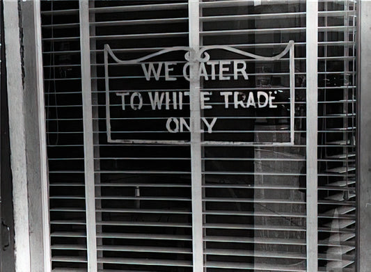Ben Shahn Paintings: Social Realism, Symbolism, and Artistic Legacy - SIGN ON A RESTAURANT WE CATER TO WHITE TRADE ONLY 1938 by Ben Shahn
