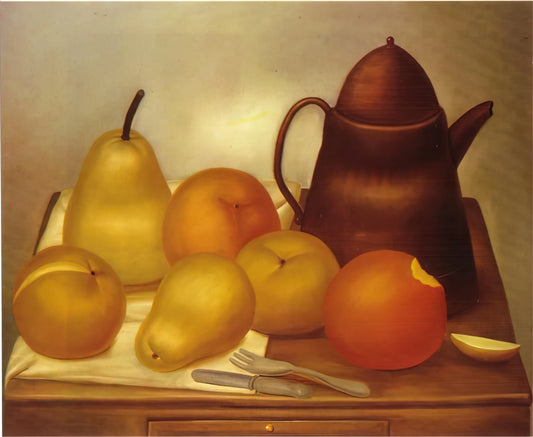 Botero Museum Gift Shop: The Ultimate Guide to Authentic Fernando Botero Art Prints - STILL LIFE WITH COFFEE POT by Fernando Botero