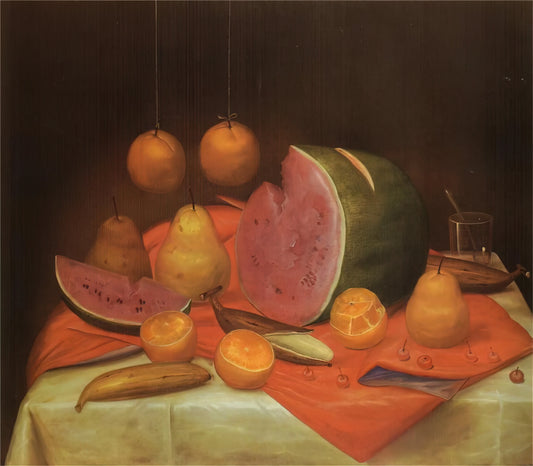 Botero Reproductions: The Definitive Guide to Collecting Museum-Quality Prints - STILL LIFE WITH WATERMELON by Fernando Botero