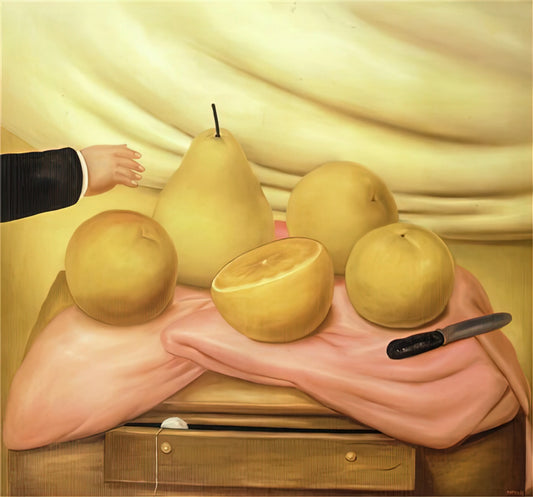 Botero & Picasso: A Study in Contrasting Giants of Modern Art - STILL LIFE WITH FRUITS by Fernando Botero