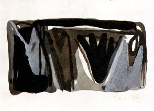 Bram van Velde Canvas: A Journey into Abstract Expressionism's Raw Emotion - Grise nuit - 1975 by Bram van Velde