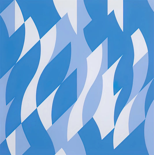 Bridget Riley Op Artwork: A Master of Visual Perception and Movement - TWO BLUES 2003 by Bridget Riley