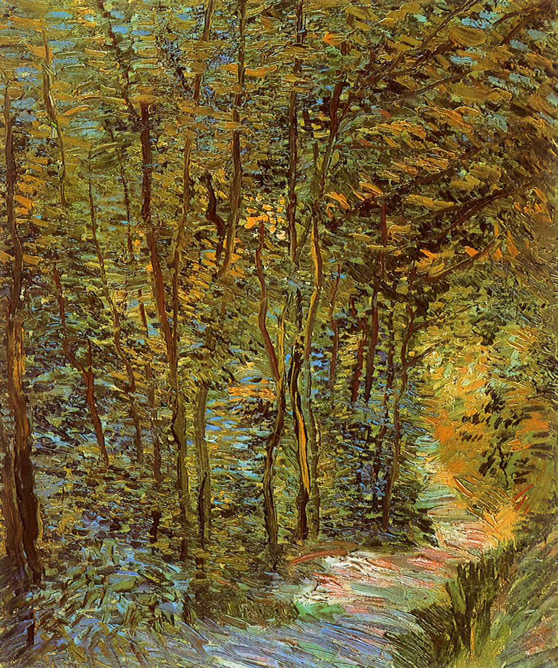 Café Terrace at Night Framed: A Collector's Guide to Van Gogh's Masterpiece - Path in the Woods by Vincent van Gogh