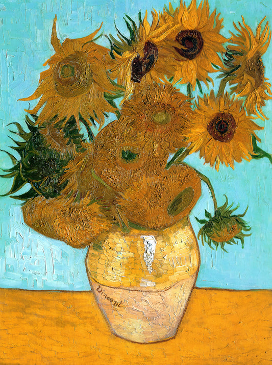 Café Terrace at Night Framed: A Guide to Van Gogh's Masterpiece in Your Home - Still Life - Vase with Twelve Sunflowers by Vincent van Gogh