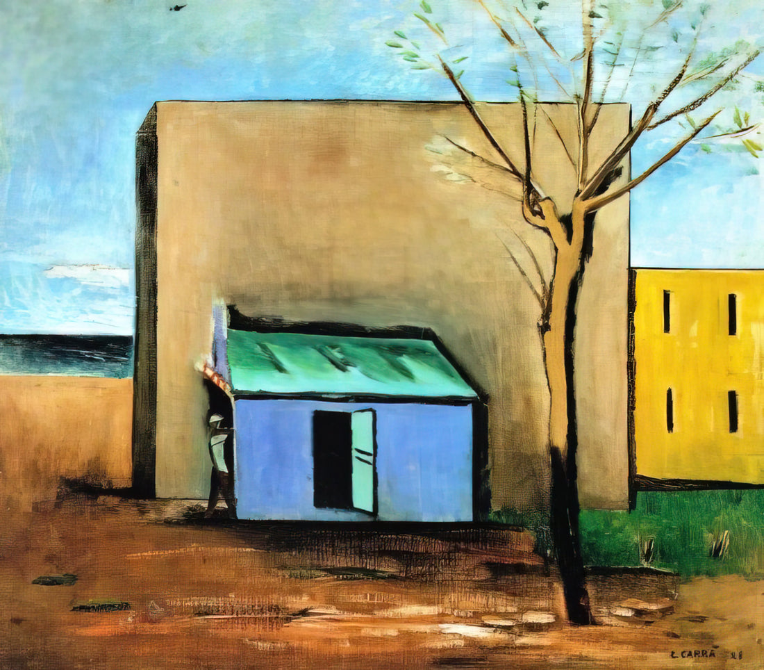 Carlo Carrà Reproduction: A Guide to Acquiring Museum-Quality Prints of the Futurist Master - IL BERSAGLIO 1928 by Carlo Carra