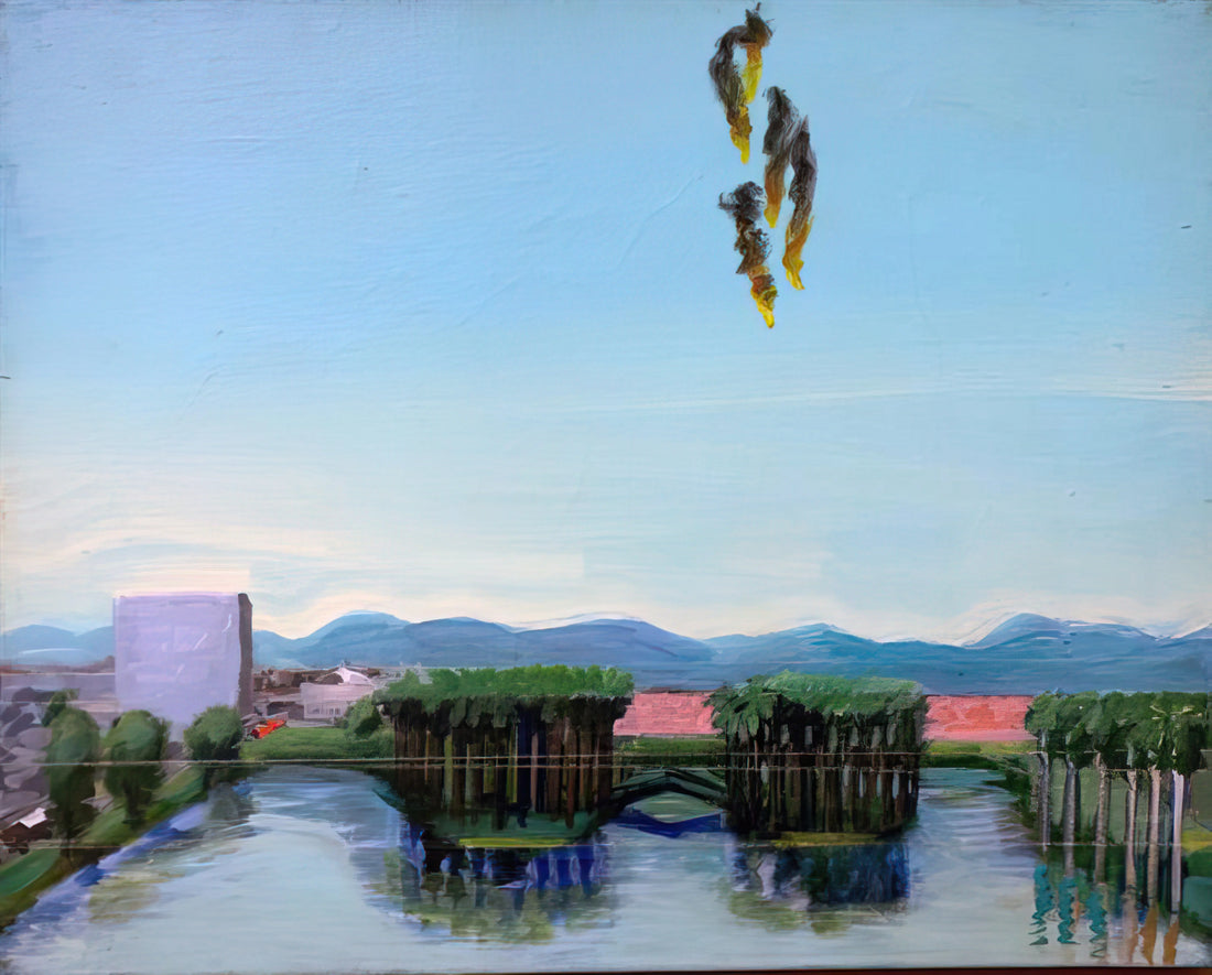 Carlos Almaraz Paintings: A Vibrant Chronicle of Los Angeles Life and Latino Identity - Echo Park Falling Angels - 1974 by Carlos Almaraz