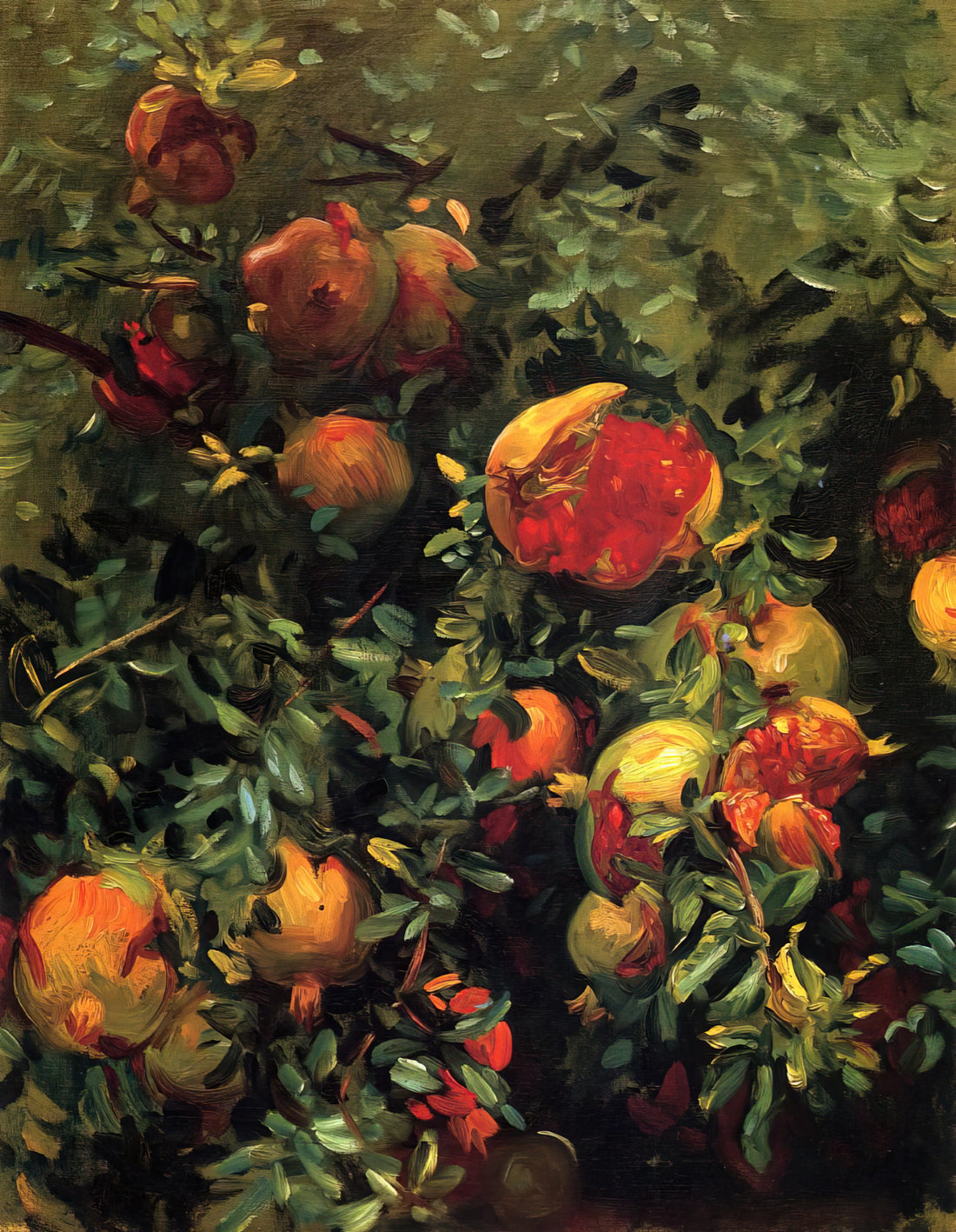 Carnation Lily Lily Rose Print: John Singer Sargent's Masterpiece of Nocturnal Beauty - Pomegranates, Majorca by John Singer Sargent