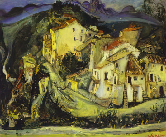 Chaim Soutine Framed Canvas Print: A Collector's Guide to Expressionist Mastery - HOUSES OF CAGNES by Chaim Soutine