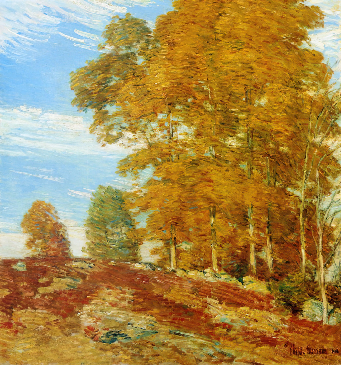 Childe Hassam for Sale: Finding Authentic American Impressionist Art Prints - Autumn Hilltop, New England by Childe Hassam