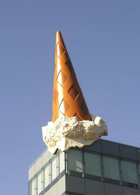 Claes Oldenburg Print: The Playful Monumentality of Everyday Objects - DROPPED CONE COLLABORATION WITH VAN BRUGGEN 2001 by Claes Oldenburg