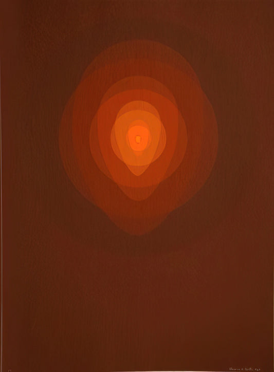 Clarence Holbrook Carter Reproductions: A Guide to Collecting the Visionary American Artist's Work - Red Mandala - 1967 by Clarence Holbrook Carter