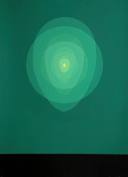 Clarence Holbrook Carter: The Visionary American Artist of Magic Realism and Symbolism - Green Mandala - 1969 by Clarence Holbrook Carter