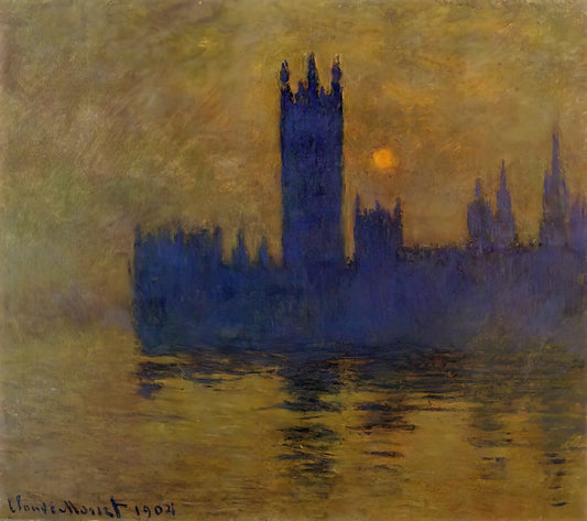 Claude Monet Framed Art: A Curator's Guide to Impressionist Masterpieces for Your Home - Houses of Parliament, Sunset 02 by claude monet