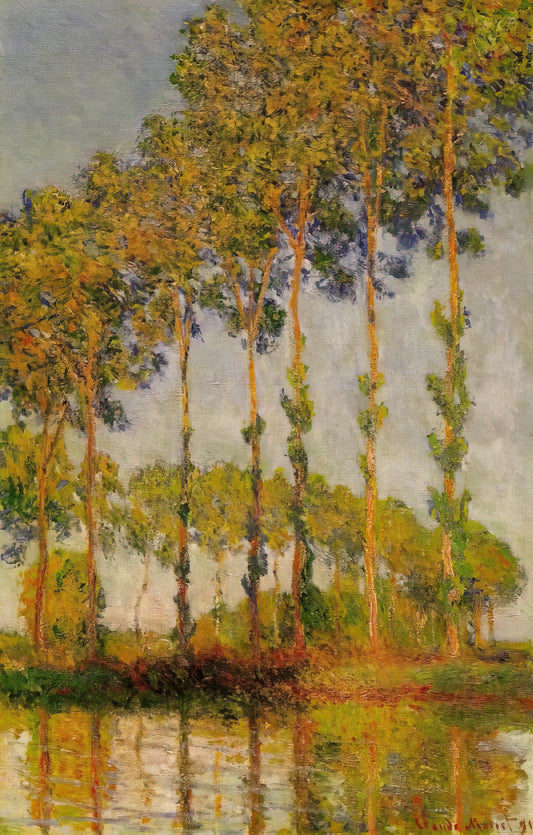 Claude Monet Night Paintings: The Master of Light's Nocturnal Explorations - Poplars, Row in Autumn by claude monet