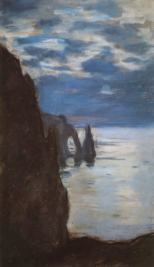 Claude Monet Painting by the Edge of a Wood: A Study in Light, Shadow, and Naturalistic Vision - Etretat, the Needle Rock and Porte d'Aval by claude monet