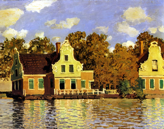 Claude Monet Prints on Canvas: Bringing Impressionist Masterpieces to Your Space - Houses on the Zaan River at Zaandam by claude monet