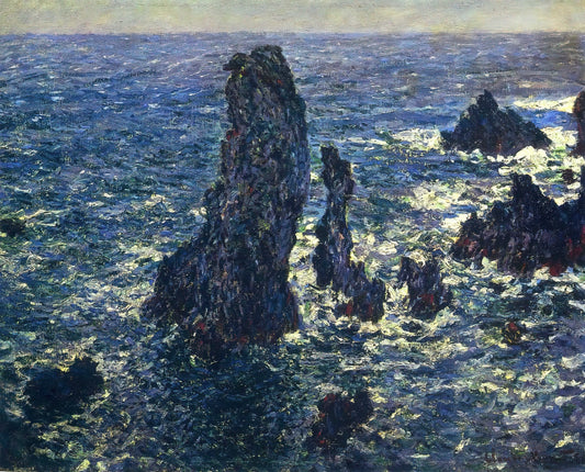 Claude Monet White Water Lilies: The Zenith of Impressionist Vision - The Pyramids, Cliffs at Belle-Ile by claude monet