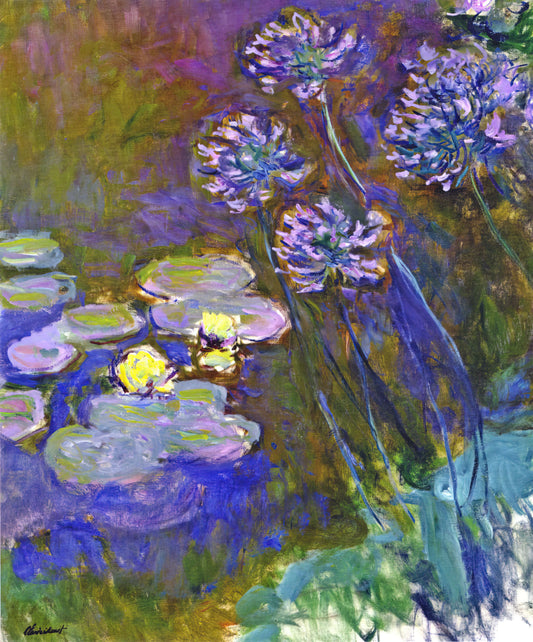 Claude Monet vs Édouard Manet: The Revolutionary Impressionists Who Redefined Modern Art - Water Lilies and Agapanthus by claude monet