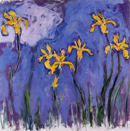 Claude Monet: The Revolutionary Impressionist Who Changed Art Forever - Yellow Irises with Pink Cloud by claude monet