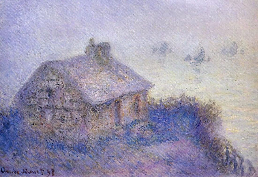 Claude Monet: The Visionary Impressionist Who Transformed Modern Art - Customs House at Varengeville in the Fog by claude monet