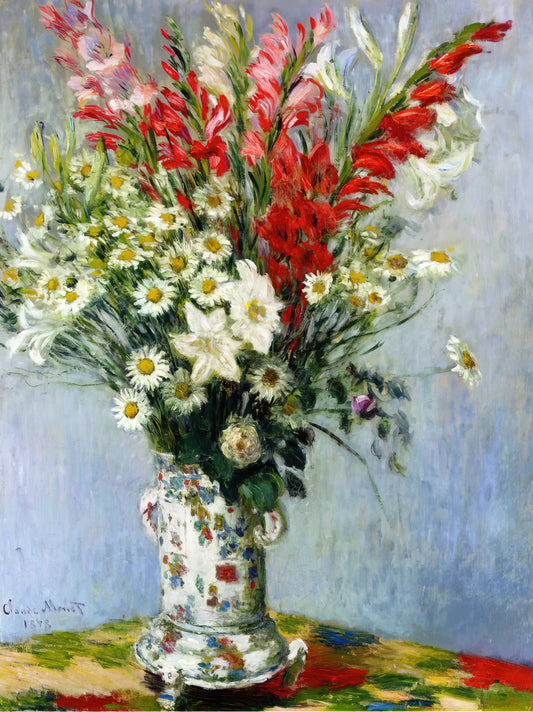 Claude Monet's Starry Night: A Misattribution and Artistic Legacy - Bouquet of Gadiolas, Lilies and Dasies by claude monet