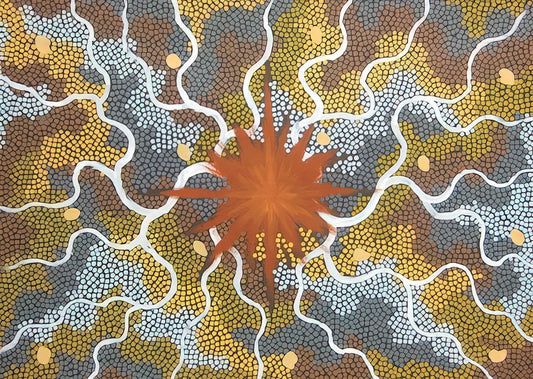 Clifford Possum Tjapaltjarri Acrylic Print: A Collector's Guide to Papunya Tula Masterworks - Creation, Lightning Dreaming - 1993 by Clifford Possum Tjapaltjarri