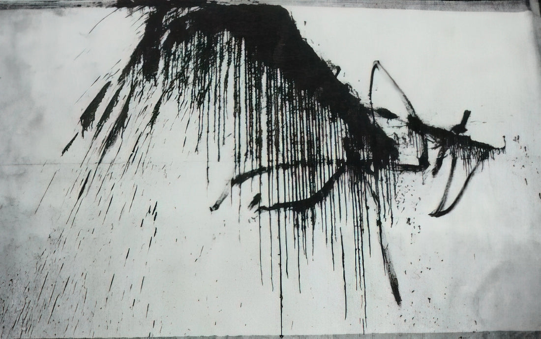Dali Horse Lithograph: A Surrealist Masterpiece in Print - NIGHT IN THE HOTEL ABSTRACT IN BLACK AND WHITE by Salvador Dali