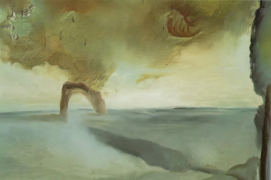 Dali Prints for Sale: A Collector's Guide to Surrealist Masterpieces - LANDSCAPE WITH ROCK IN THE SHAPE OF A TRIUMPHAL ARCH by Salvador Dali