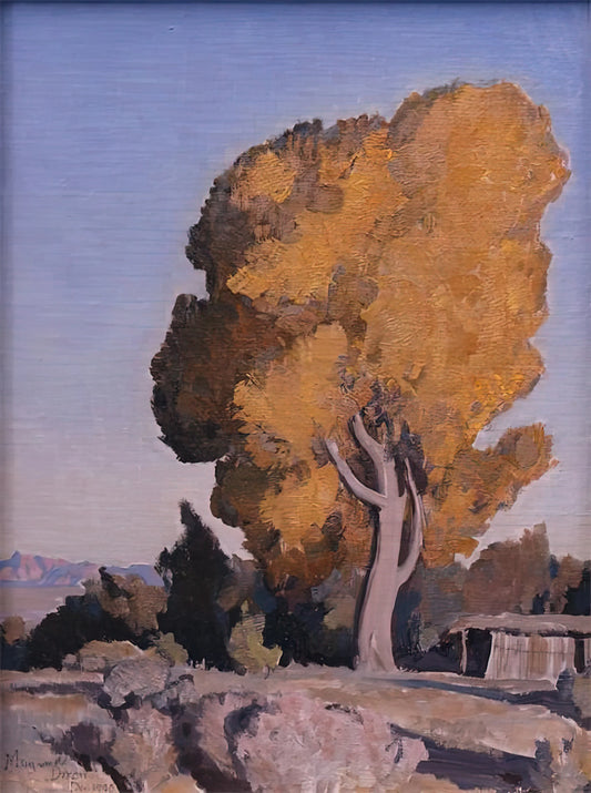 Edith Hamlin Paintings: A Journey Through California Modernism and Native American Heritage - LOW COUNTRY COTTONWOOD 1940 by Maynard Dixon